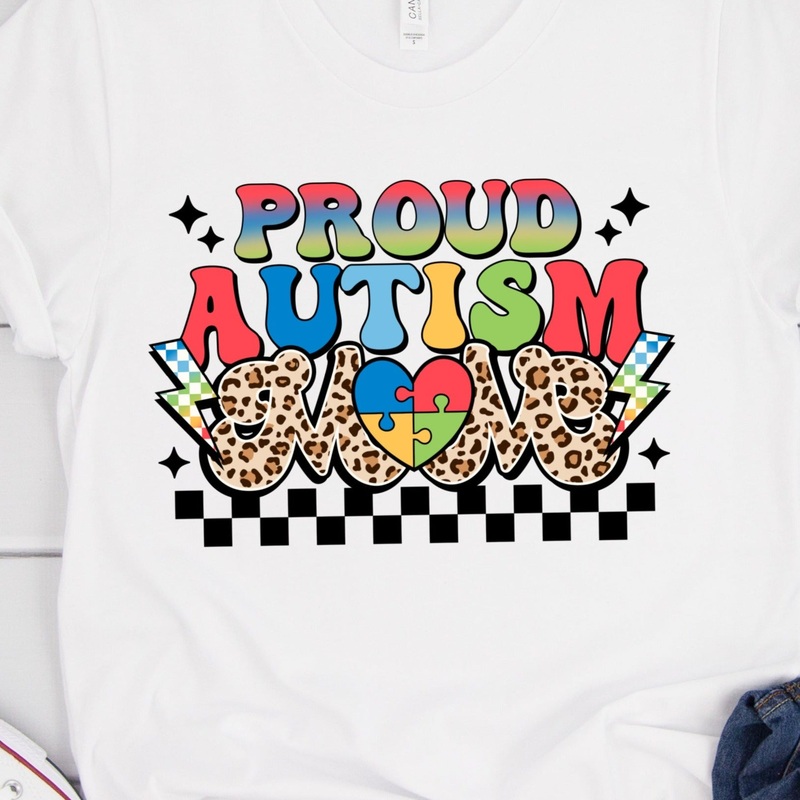 Proud Autism Mom – DTF-Adult (11.15in) & Youth (8 in) & Infant (5 in) & Patch (4 in)