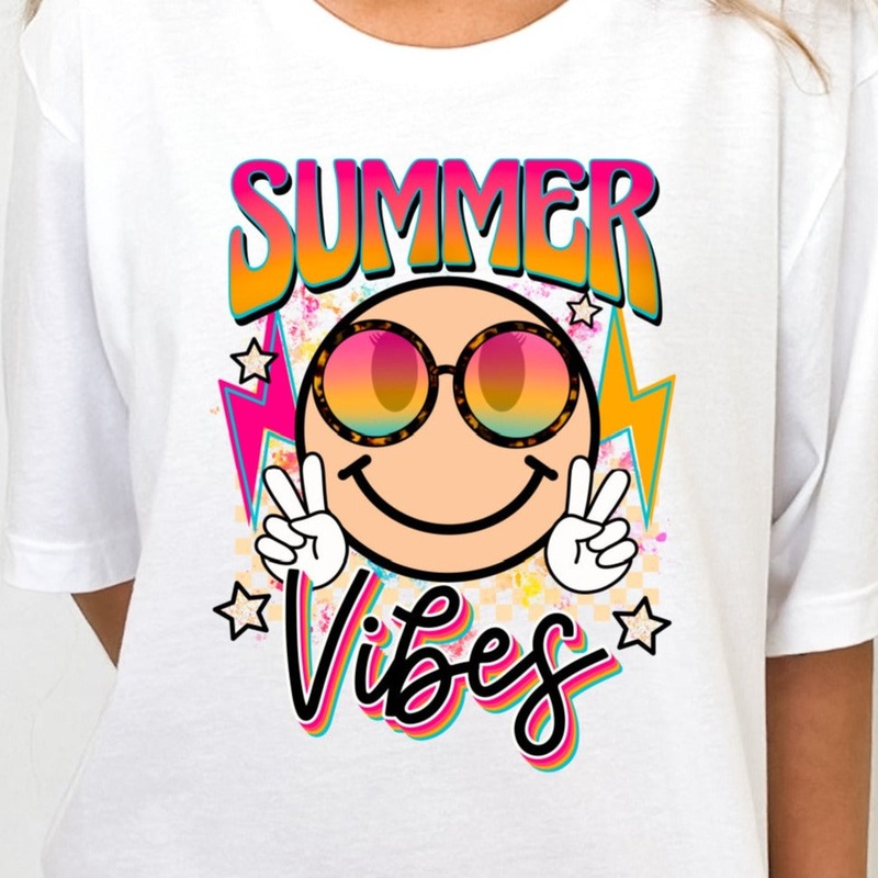 Summer Vibes – DTF-Adult (11.15in) & Youth (8 in) & Infant (5 in) & Patch (4 in)
